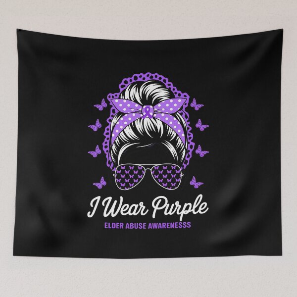Item preview, In June We Wear Purple World Elder Abuse Awareness Day Messy designed and sold by procionartss.