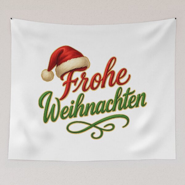 Item preview, Festive “Frohe Weihnachten” Christmas Greeting Art designed and sold by DigiGroove.