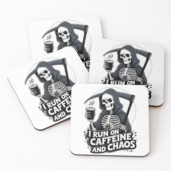 Item preview, Grim Reaper Coffee Skeleton Artwork designed and sold by Skulls & Calaveras.