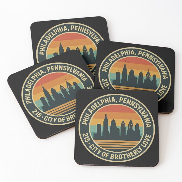 Item preview, Philadelphia 215 – Retro Skyline Badge designed and sold by Laughprints.