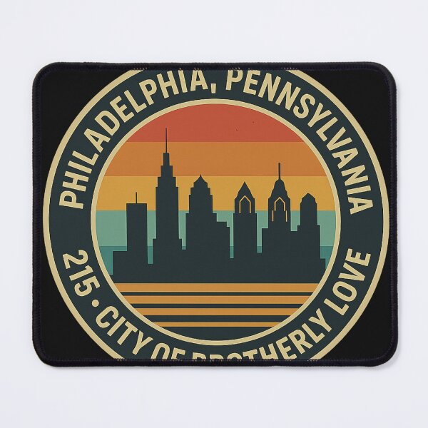 Item preview, Philadelphia 215 – Retro Skyline Badge designed and sold by Laughprints.