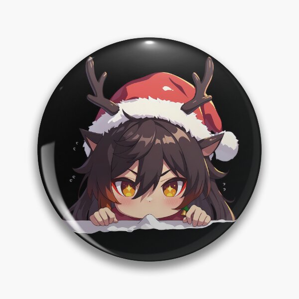 Item preview, Zhongli Genshin Impact Game Chibi Kawaii Christmas Peeker Anime Festive Winter Warmth designed and sold by Raslbazola.