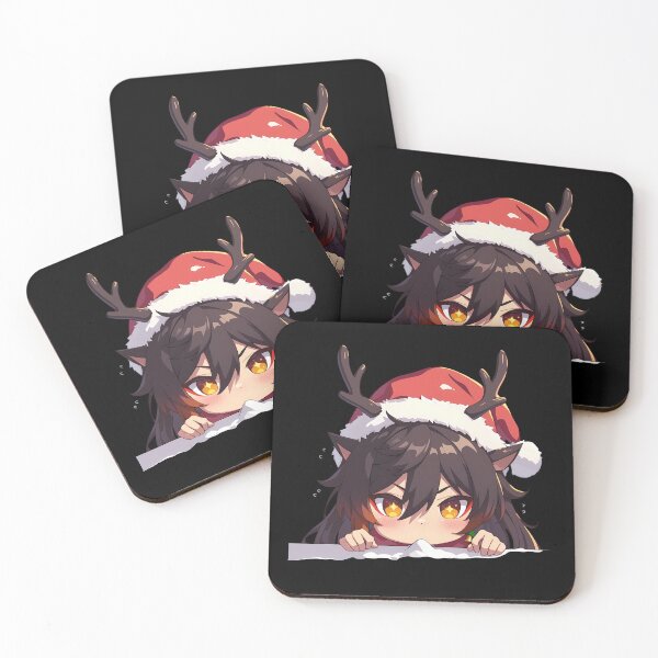 Item preview, Zhongli Genshin Impact Game Chibi Kawaii Christmas Peeker Anime Festive Winter Warmth designed and sold by Raslbazola.