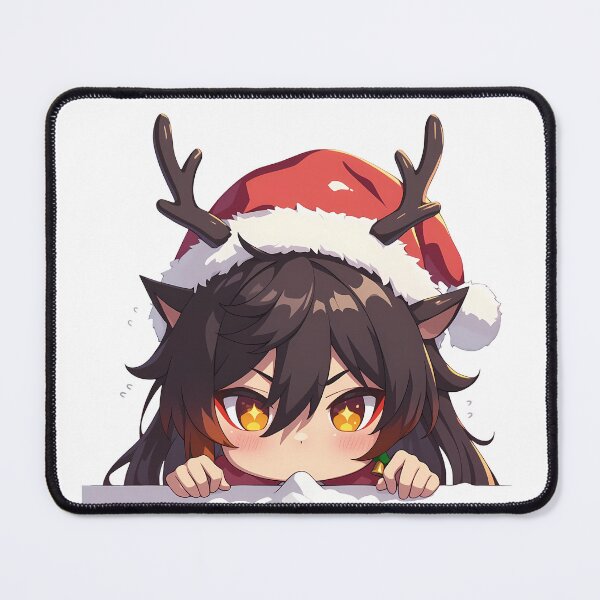 Item preview, Zhongli Genshin Impact Game Chibi Kawaii Christmas Peeker Anime Festive Winter Warmth designed and sold by Raslbazola.