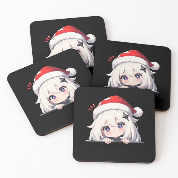 Item preview, Paimon Genshin Impact Game Chibi Kawaii Christmas Peeker Little Girl Holiday Anime designed and sold by Raslbazola.