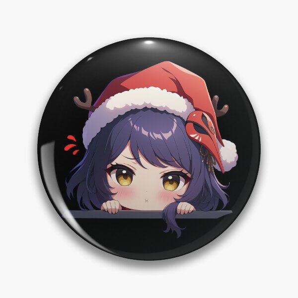 Item preview, Kujou Sara Genshin Impact Game Chibi Kawaii Christmas Peeker Anime Holiday Winter Spirit designed and sold by Raslbazola.