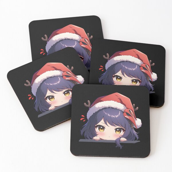 Item preview, Kujou Sara Genshin Impact Game Chibi Kawaii Christmas Peeker Anime Holiday Winter Spirit designed and sold by Raslbazola.