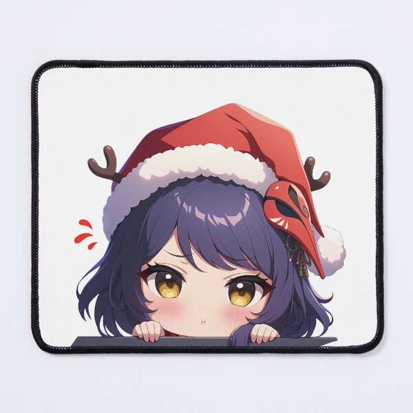 Item preview, Kujou Sara Genshin Impact Game Chibi Kawaii Christmas Peeker Anime Holiday Winter Spirit designed and sold by Raslbazola.