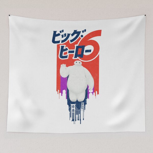 Item preview, Baymax Retro Paint Streak Skyline Poster Style designed and sold by donadomayle7.