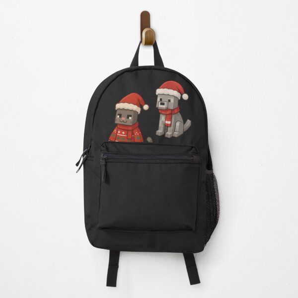 Item preview, Cat and Wolf Santa Claus, Minecraft Style! Blocky, Jolly & Ready for Christmas designed and sold by DibujandoPorfa.