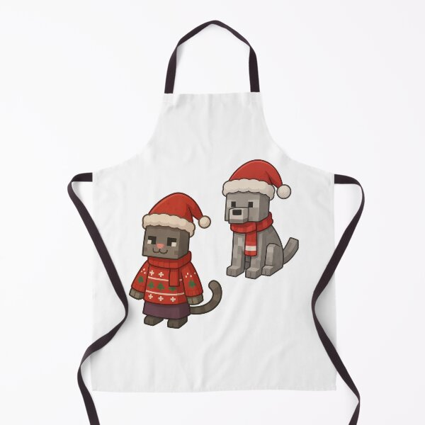 Item preview, Cat and Wolf Santa Claus, Minecraft Style! Blocky, Jolly & Ready for Christmas designed and sold by DibujandoPorfa.