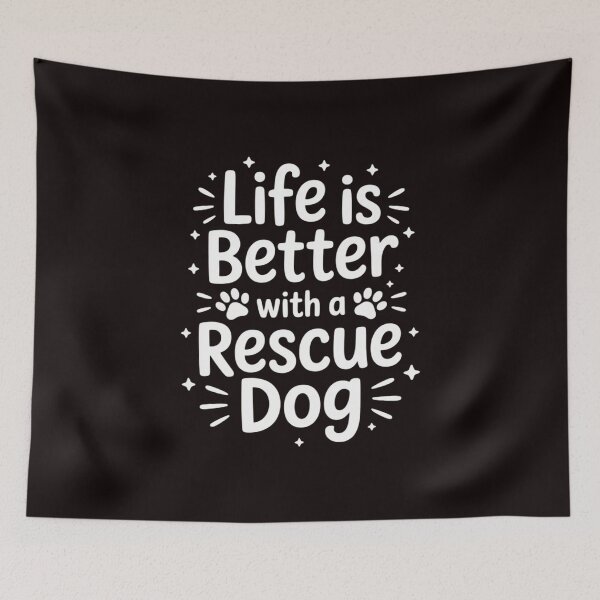 Item preview, Life is Better With a Rescue Dog Cute Dog Lover Quote Saying designed and sold by RopboxRone.