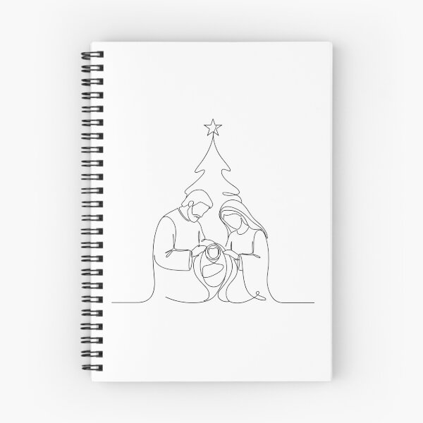 Item preview, Minimalist Nativity Continuous Line Art Christmas Tree designed and sold by Seeds of Change.