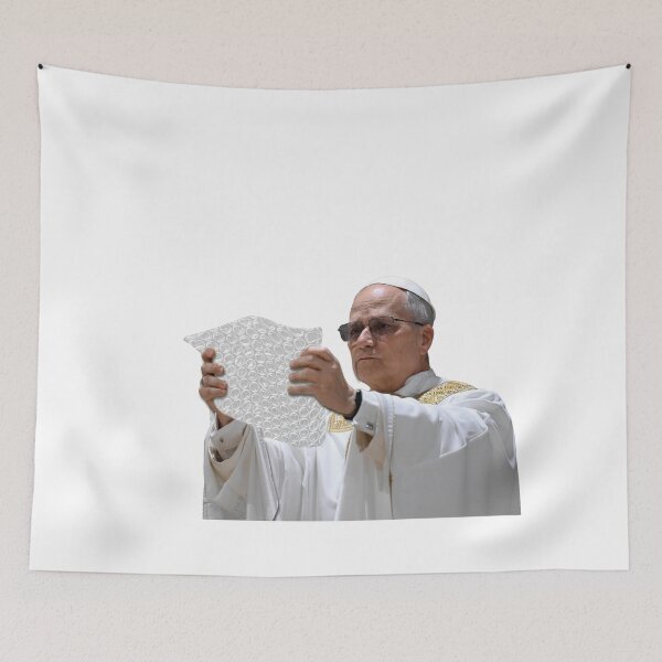 Item preview, pope holding bubble wrap designed and sold by BingoStudio1.