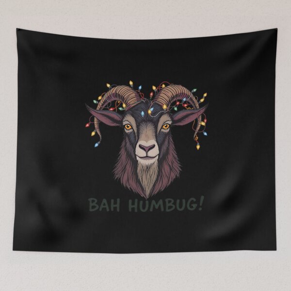 Item preview, Vector Goat – “Bah Humbug!” | Funny Christmas Goat Design designed and sold by ColorSplash123.