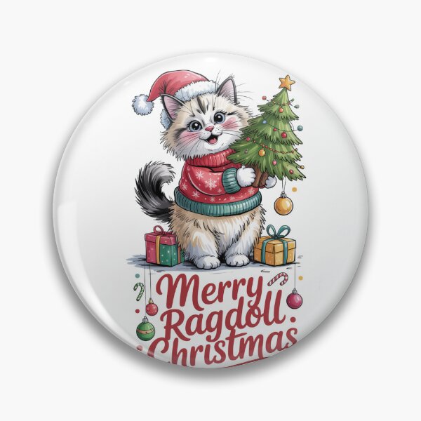 Item preview, Ragdoll cat merry Christmas Santa rich designed and sold by kaka8888.