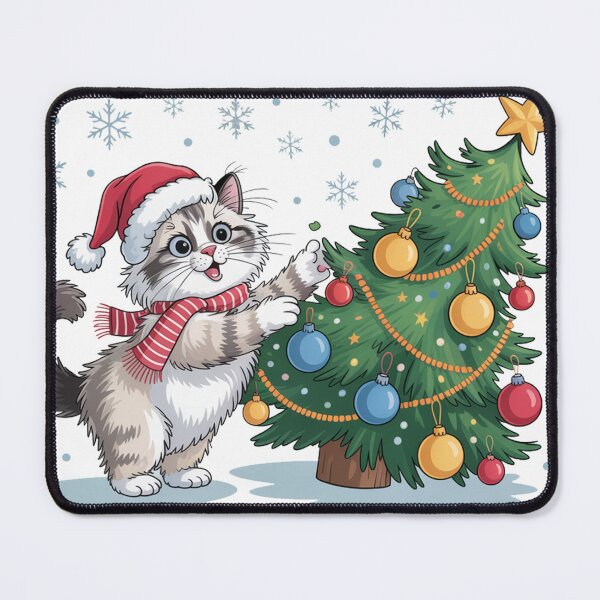 Item preview, Ragdoll cat merry Christmas Santa tree rich designed and sold by kaka8888.