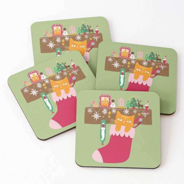 Item preview, Cat in Christmas Stocking designed and sold by Stephanie McRae.
