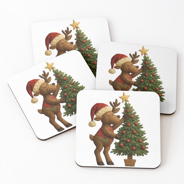 Item preview, Christmas Raindeer And Holiday Festive Tree designed and sold by DivineHaven.
