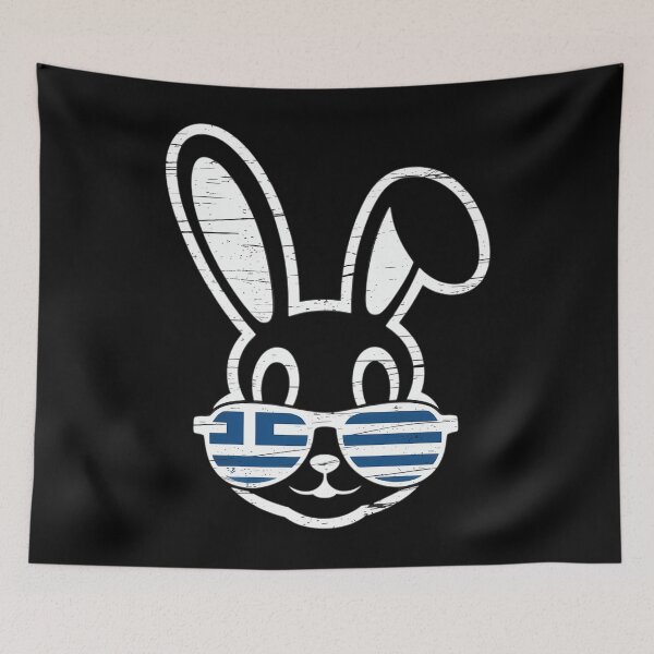 Item preview, Bunny Ears Sunglasses Funny Easter 2026 Greece Flag Greek designed and sold by ValerieRodrigue.