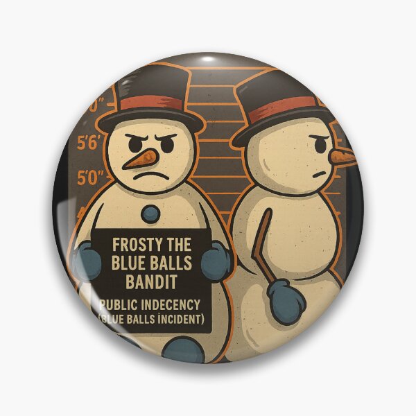 Item preview, Frosty the Blue Balls Bandit – Snowman Mugshot designed and sold by Laughprints.