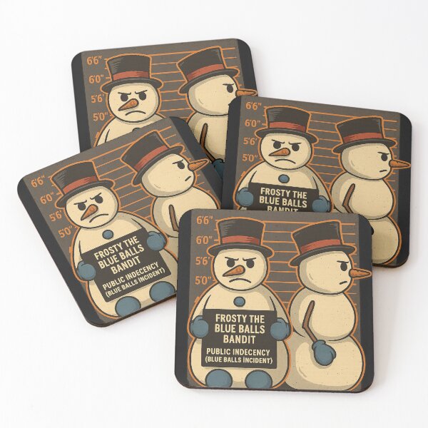 Item preview, Frosty the Blue Balls Bandit – Snowman Mugshot designed and sold by Laughprints.