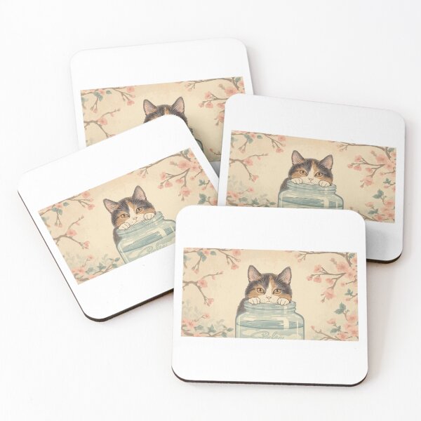 Item preview, Ukiyo-e Style Cat in a Transparent Jar – Japanese Art Inspired Fantasy designed and sold by ZenPop Art.