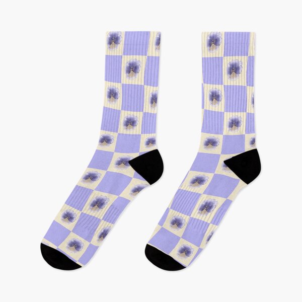 Item preview, Checkered pansy pattern designed and sold by MotleyCrafts.
