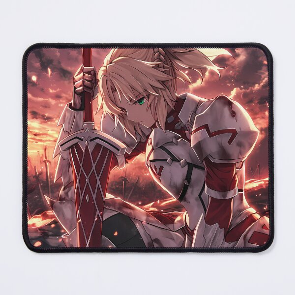 Item preview, Battleworn Mordred Fate Grand Order Red Saber Warrior Anime Girl Waifu Spirit designed and sold by Raslbazola.