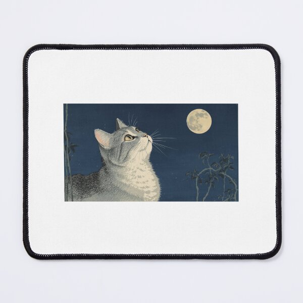 Item preview, Ukiyo-e Style Cat Gazing at the Moon – Japanese Night Scene Art designed and sold by ZenPop Art.