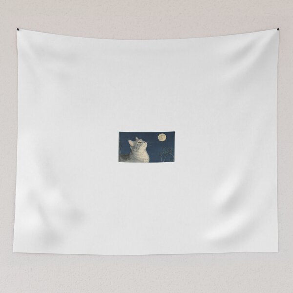 Item preview, Ukiyo-e Style Cat Gazing at the Moon – Japanese Night Scene Art designed and sold by ZenPop Art.