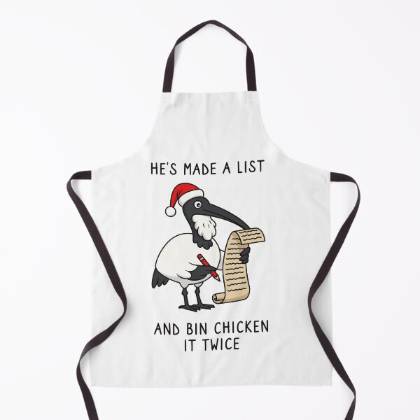 Item preview, Christmas Bin Chicken - Australian Bin Chicken Christmas themed ibis with quote "He's made a list Bin chicken it twice" featuring an Aussie ibis bird designed and sold by messy-nessie.