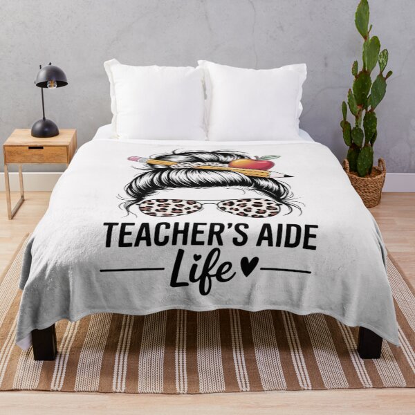 Item preview, Cute Teacher's Aide Life Leopard Messy Bun Appreciation designed and sold by GalaFunny.