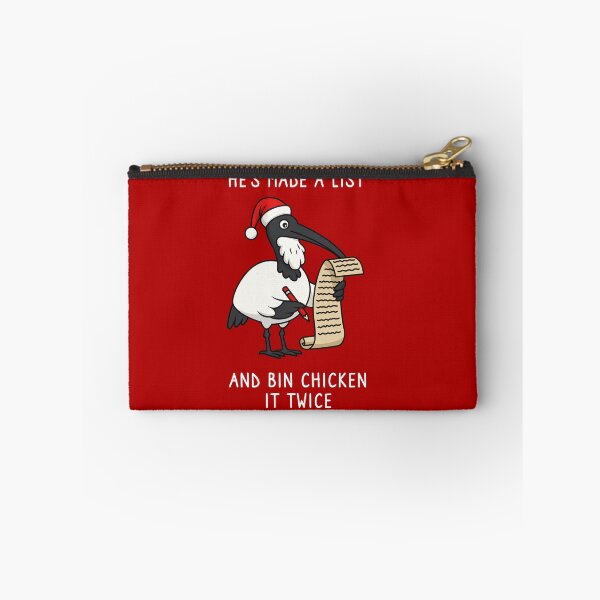 Item preview, Christmas Bin Chicken - Australian Bin Chicken Christmas themed ibis with quote "He's made a list Bin chicken it twice" featuring an Aussie ibis bird designed and sold by messy-nessie.