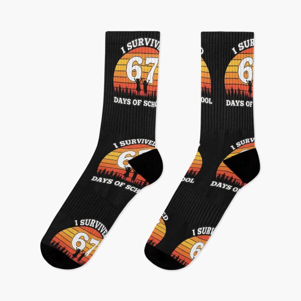 Item preview, I Survived 67 Days Of School Funny Teachers Students Retro designed and sold by cawtoon.
