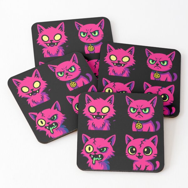 Item preview, Creepycore Cat Monster - Hot Pink Halloween Graphic  designed and sold by Spank My Yeti.
