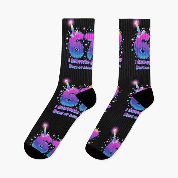 Item preview, I Survived 67 Days Of School Funny Unicorn Six Seven Meme  designed and sold by cawtoon.