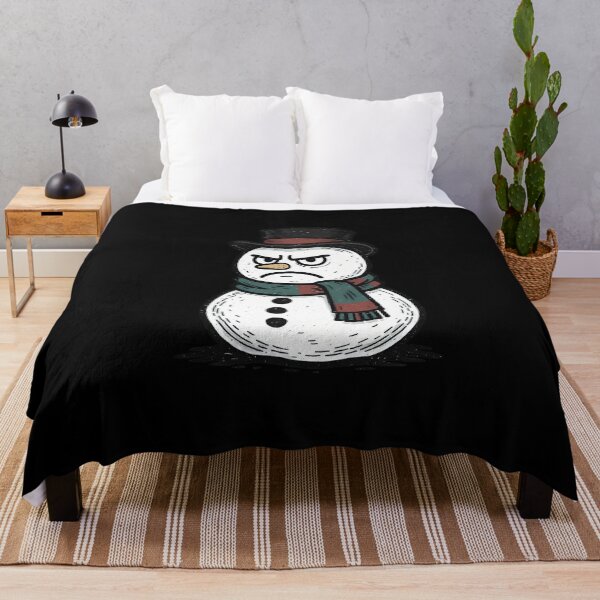 Item preview, Grumpy Snowman – Retro Print Style | Vintage Christmas Snowman Design designed and sold by ColorSplash123.