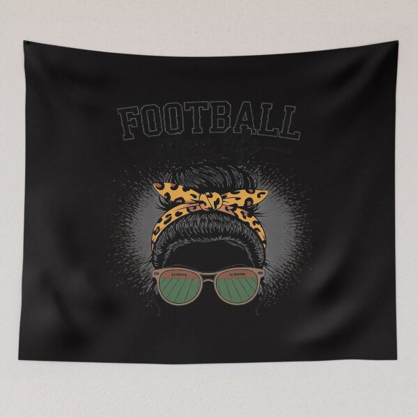 Item preview, Bleached Football Messy Bun Mom Life Leopard Bleached designed and sold by GalaFunny.