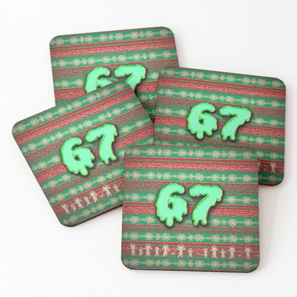 Item preview, Ugly Christmas Sweater 67 Meme | Six Seven Viral TikTok Holiday Knit Pattern | Neon Dripping Funny Xmas Apparel designed and sold by Eden Underground Radio (Official Merch).