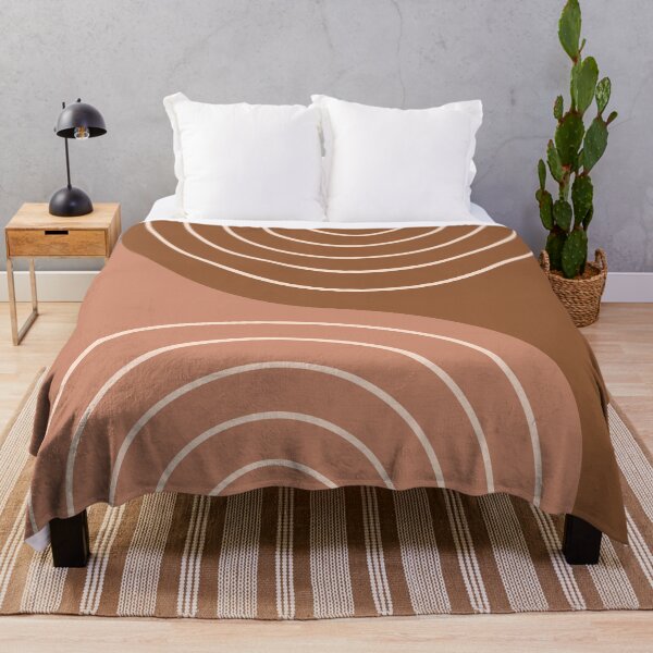 Item preview, Midcentury Modern Rainbow Lines Pattern 1.3 in Rustic Pastel Brown designed and sold by nineFlorals.
