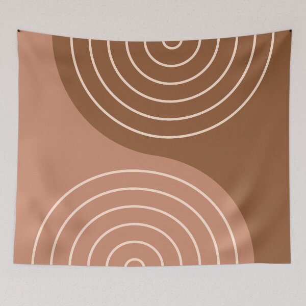 Item preview, Midcentury Modern Rainbow Lines Pattern 1.3 in Rustic Pastel Brown designed and sold by nineFlorals.