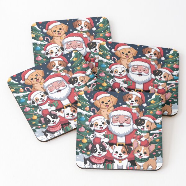 Item preview, Cute Santa and Puppies Christmas Holiday Design designed and sold by Tamarage.