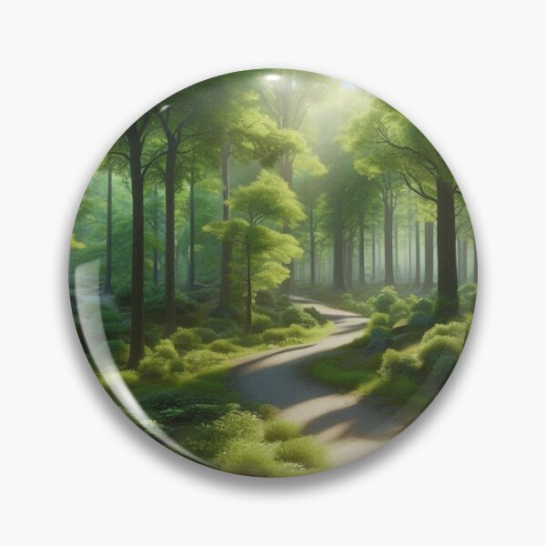 Item preview, A scenic view of a trail winding through a dense forest, with tall trees on either side. designed and sold by IrsathThaslima.