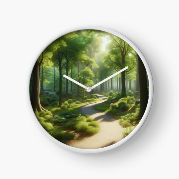 Item preview, A scenic view of a trail winding through a dense forest, with tall trees on either side. designed and sold by IrsathThaslima.