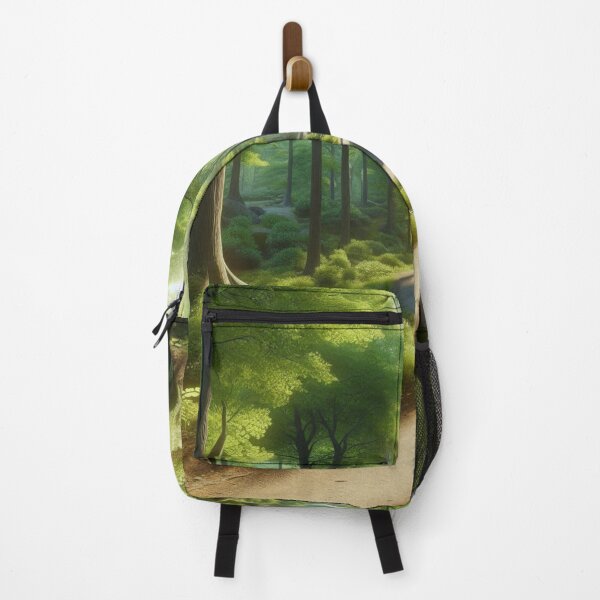 Item preview, A scenic view of a trail winding through a dense forest, with tall trees on either side. designed and sold by IrsathThaslima.