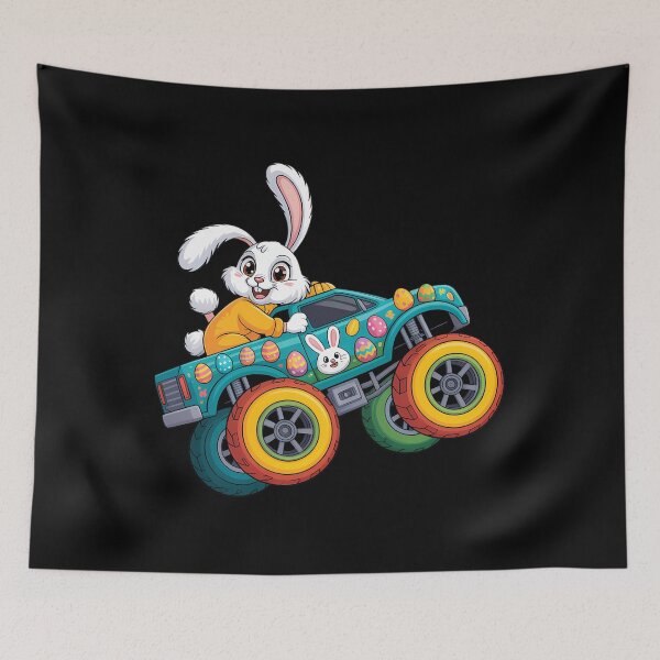 Item preview, Happy Easter Day Bunny Egg riding Monster Truck designed and sold by DentistLegal.