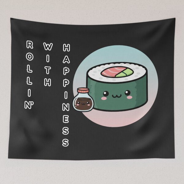 Item preview, Kawaii Blushing Sushi Roll - "Rollin' with Happiness" designed and sold by SebastianSpace.