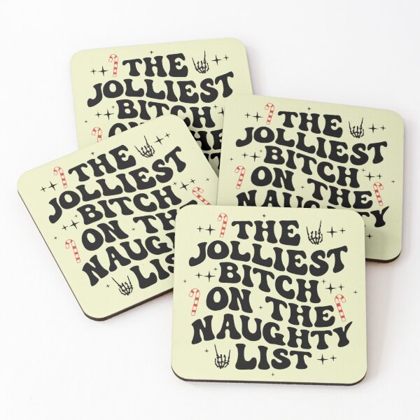 Item preview, The Jolliest Bitch On The Naughty List - Funny Christmas Quotes designed and sold by Vicky021.