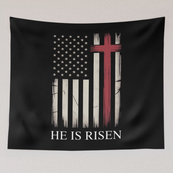 Item preview, He is Risen American Flag Cross Happy Easter designed and sold by DentistLegal.